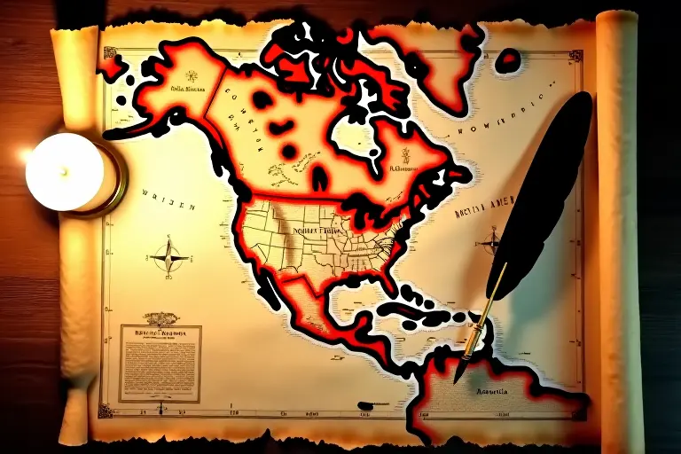 Map showing British colonial North America
