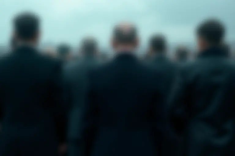 People at a funeral wearing subtly different colours
