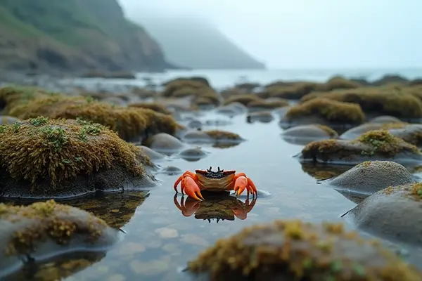 Rocky intertidal zone at low tide