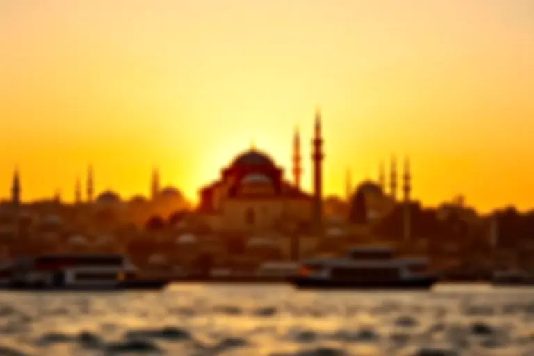 Constantinople skyline with Ottoman-era buildings