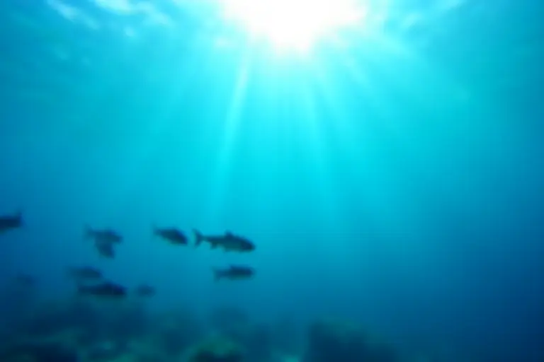 Fish swimming beneath the ocean surface