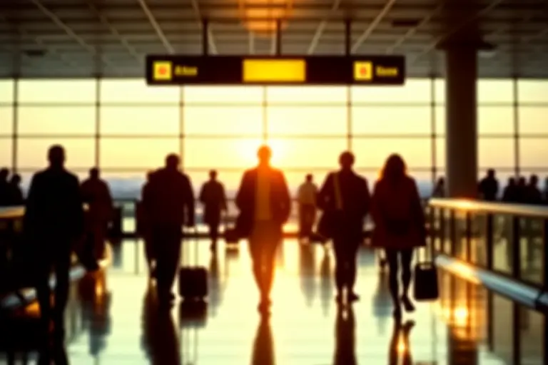 Airport departure gate with no security barriers