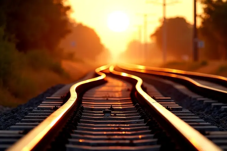 Train tracks buckling and warping in extreme heat